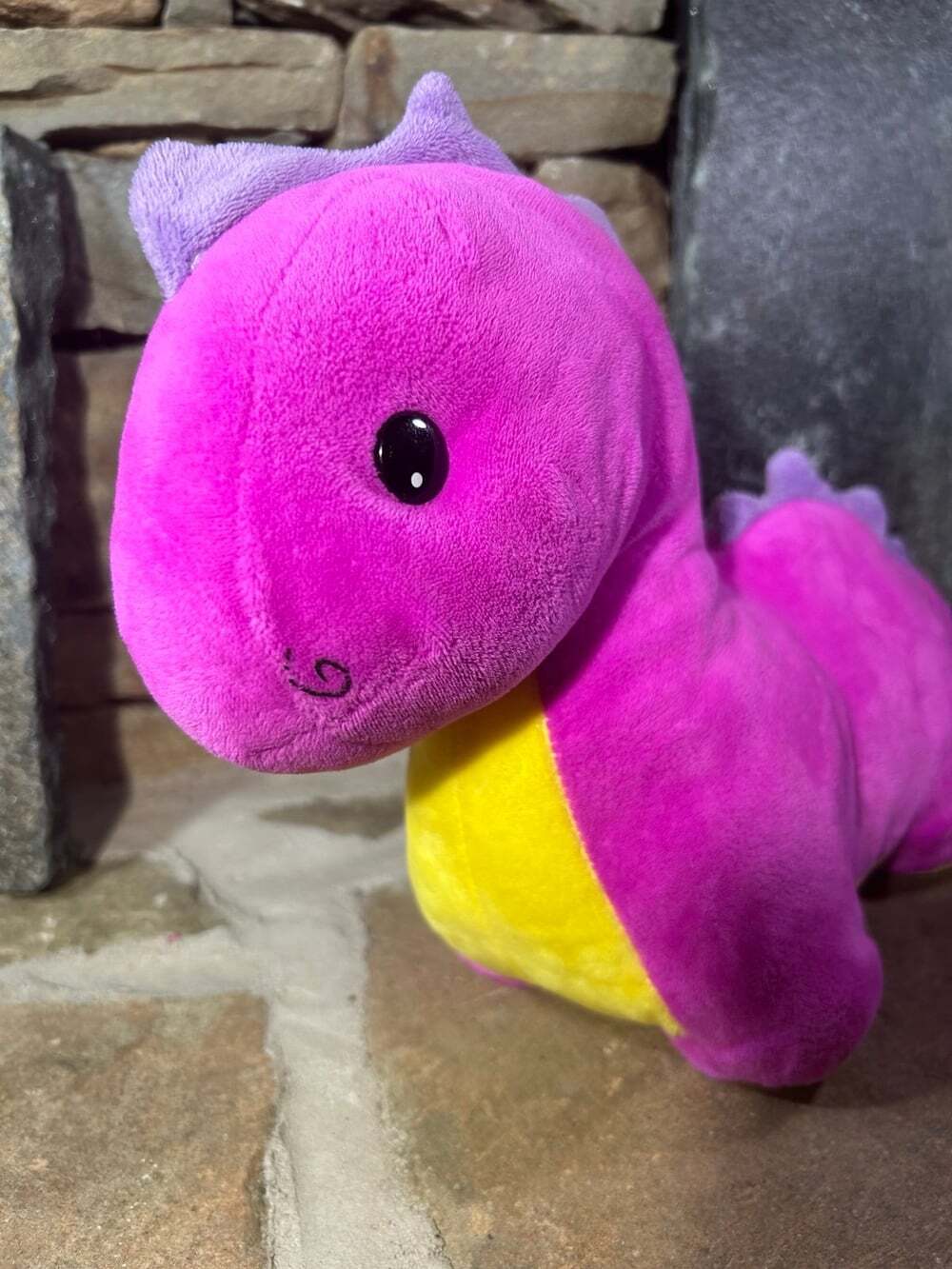 Rare Hot Pink And Yellow Dinosaur Brontosaurus Plush Impact Merchandise